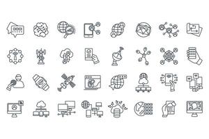 digital connectivity icons set isolated on White Background Flat style design vector