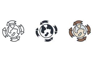 recycle reuse icons set icons colours style vector