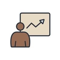 user chart icons isolated on White Background. Flat style design vector