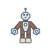 robot icons colours style vector