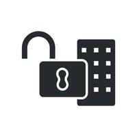 unlock code icons isolated vector
