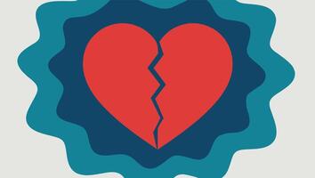 A broken heart icon on a white background vector