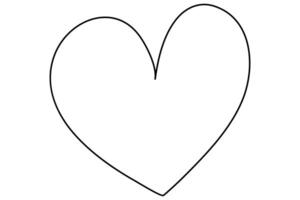 Heart shape outline, Continuous line icon vector