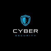 Cyber internet online security logo design. Shield logo for internet data security design concept vector
