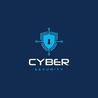 Cyber Security Logo, abstract shield and keyhole combination, usable for technology and security company logos. vector