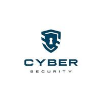 Cyber Security Logo, abstract shield and keyhole combination. Suitable for your design need, logo, illustration, animation, etc. vector