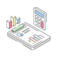Get your hands on this isometric icon of business calculation vector