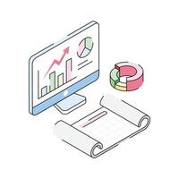 Ready to use isometric icon showing digital growth vector