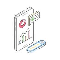 Business app icon creatively designed in isometric style vector