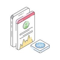 Get a sight of this modern isometric icon of business profile vector