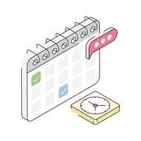 Ready to use isometric icon showing deadline vector