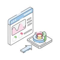 Website analytics icon creatively designed in isometric style vector