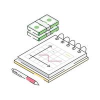Have a look at this isometric icon denoting financial statement vector