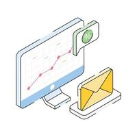 Have a look at this isometric icon denoting email analytics vector