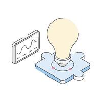 Easy to edit isometric icon showing business idea vector