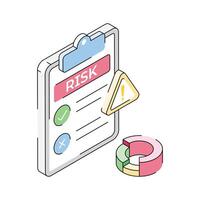 Ready to use isometric icon of risk management vector