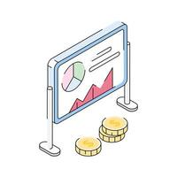 Business presentation icon creatively designed in isometric style vector