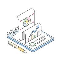 Easy to use isometric outline icon of profit statement vector