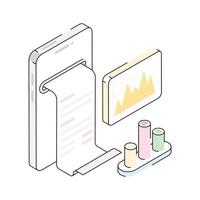 Have a look at this modern isometric showing online report vector