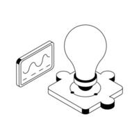 Easy to edit isometric icon showing business idea. vector