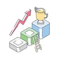 Get a glimpse of this premium isometric icon showing business success vector