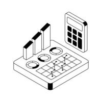 Business estimate icon creatively designed in isometric style. vector