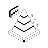 A well designed isometric icon of pyramid chart. vector