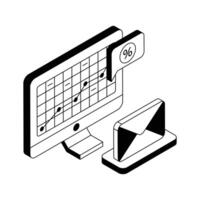 Have a look at this isometric icon denoting email analytics. vector