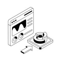 Website analytics icon creatively designed in isometric style. vector