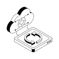 Visually engaging isometric icon showing business cloud. vector