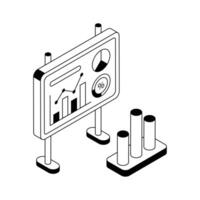 Check out modern isometric icon showing presentation. vector