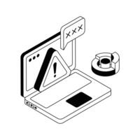 Download our isometric icon of system error. vector