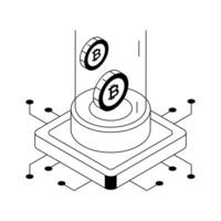 Catch a sight of this amazing isometric icon showing digital money. vector