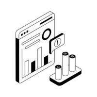 Ready to use isometric outline icon showing business error. vector