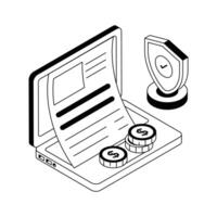 A captivating isometric style icon of business insurance. vector