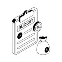 Check out our premium isometric icon depicting budget. vector