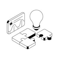 Catch a sight of this amazing isometric icon showing business solution. vector