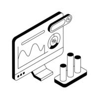 Get a glimpse of this premium isometric icon showing online chart. vector