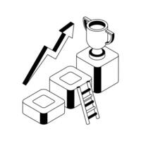 Get a glimpse of this premium isometric icon showing business success. vector