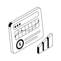 Website analysis isometric icon is ready for premium use. vector