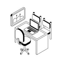 Well crafted isometric icon showing office. vector