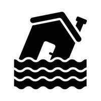 A house submerged in water, representing flooding or natural disasters.,.. vector