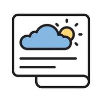 A document featuring a cloud and sun, symbolizing weather forecasts vector