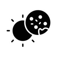 A simple, stylized icon of the sun and moon during a solar eclipse,.. vector