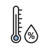 A thermometer and humidity symbol representing temperature and moisture levels vector