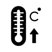 A thermometer showing rising temperature, indicating warm weather,.. vector