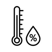 A thermometer and humidity symbol representing temperature and moisture levels,. vector