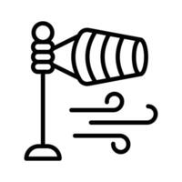 A wind vane showing direction and strength of the wind,. vector