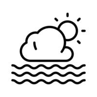 A sun peeking through clouds, representing partly cloudy weather design, vector