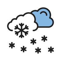 A cloud with snowflakes falling, symbolizing snowfall weather vector